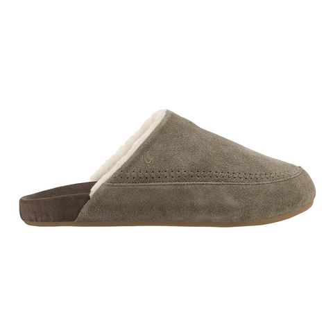 Women's Kīpe'a Mālie Mule Slippers in Walnut / Dark Java — side profile