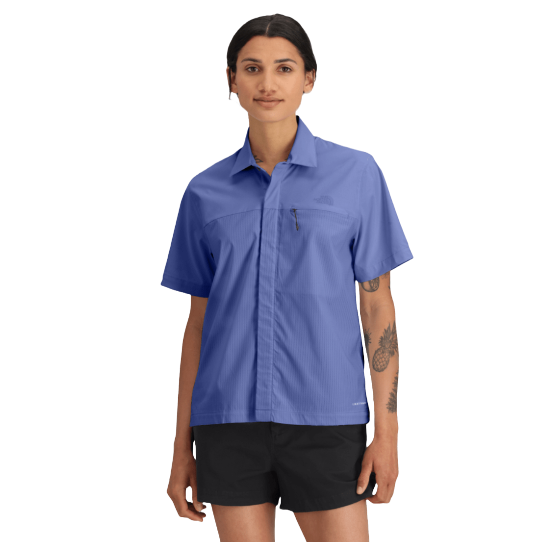 north face dress shirt The North Face Womens Lightrange S/S Shirt, Indigo Plum / LG