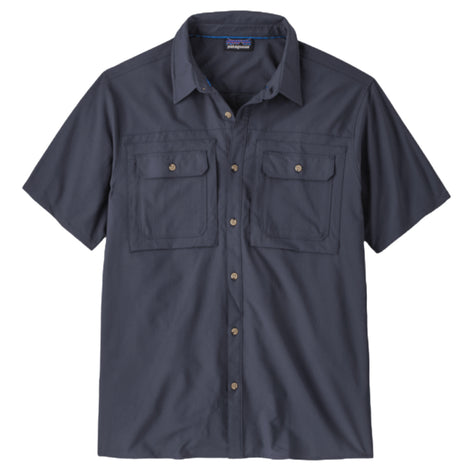 Mens S/S Self-Guided Sun Shirt-Short Sleeve Shirts-Patagonia-Smolder Blue-Mountain Sports