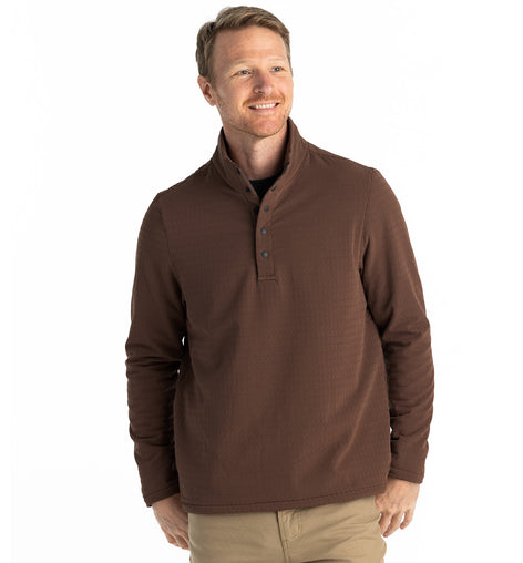 Mens Gridback Fleece Snap Pullover-Pullovers-Free Fly-Mustang-Mountain Sports