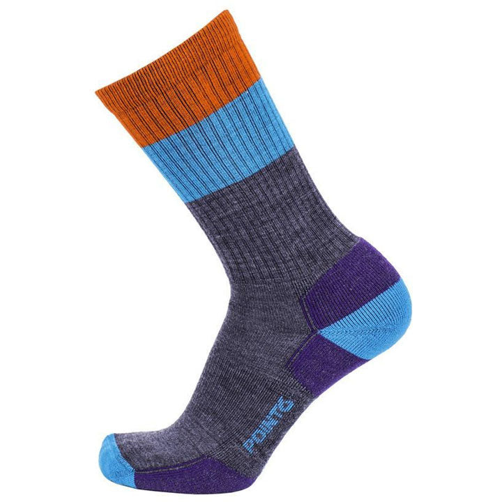 Point6 Hiking Block Stripe Light Crew Socks