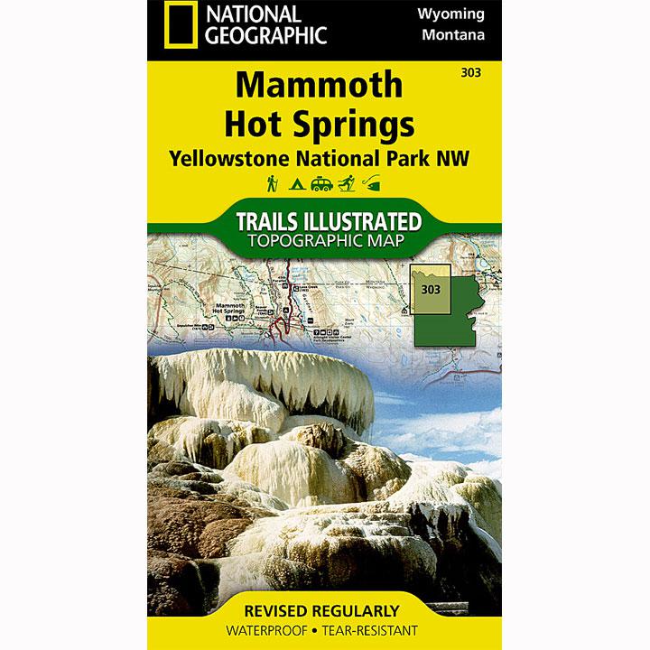 303 NW Yellow/ Mammoth Map Wyoming Montana