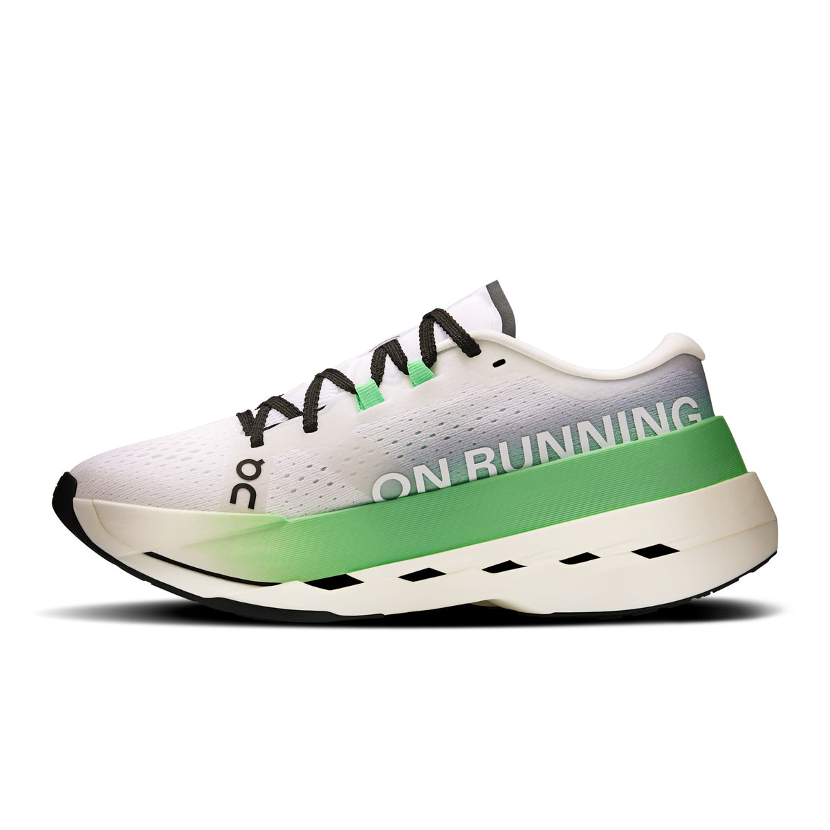 On Women's Cloudboom Max road running shoe in Honeydew/Lilac, view 4 of 6