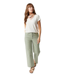 Women's Rivet Wide Leg Canvas Pant, image 1
