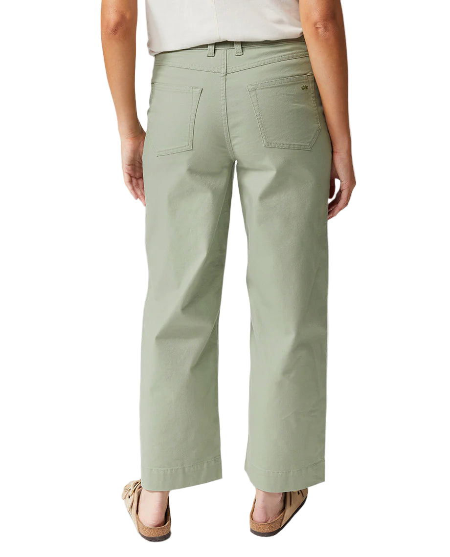Womens Rivet Wide Leg Canvas Pant-Pants-Stio-Sage Flats-Mountain Sports