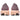 ASICS Women's Novablast 6 in Dusty Mauve/Cantaloupe, heel view of both shoes