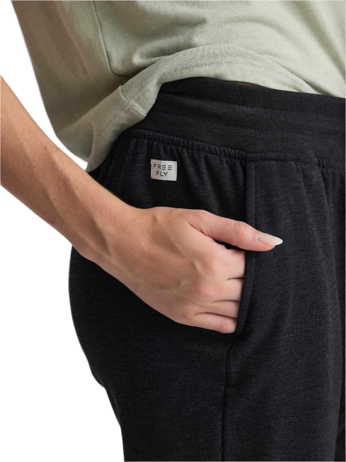 Womens Bamboo Lightweight Fleece Jogger-Pants-Free Fly-Storm Cloud-Mountain Sports