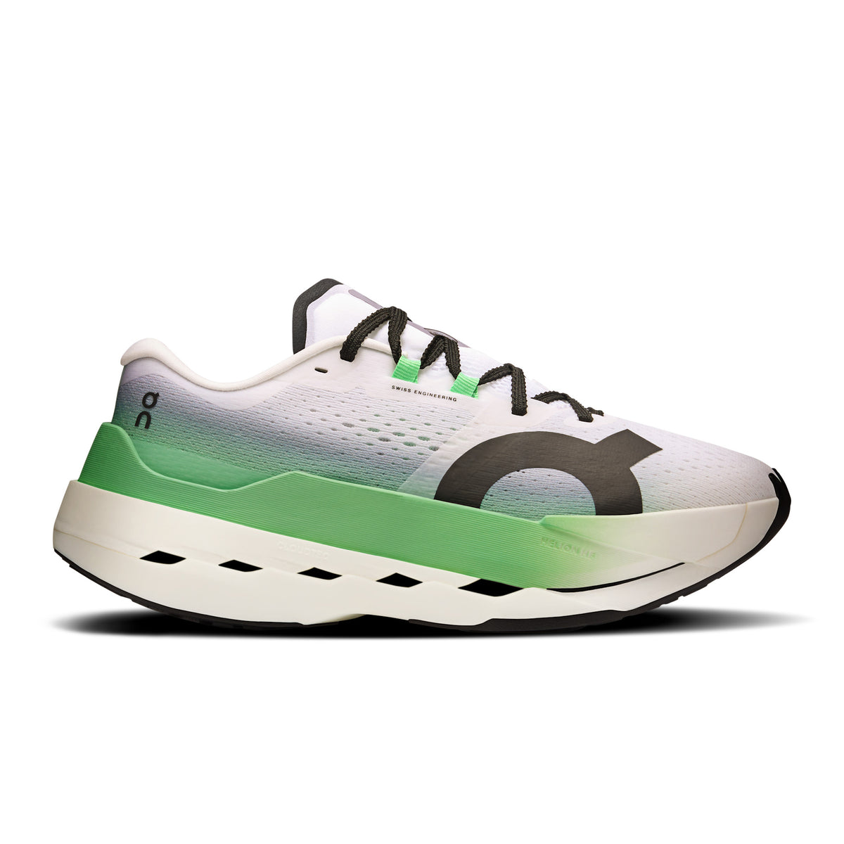 On Women's Cloudboom Max road running shoe in Honeydew/Lilac, view 1 of 6