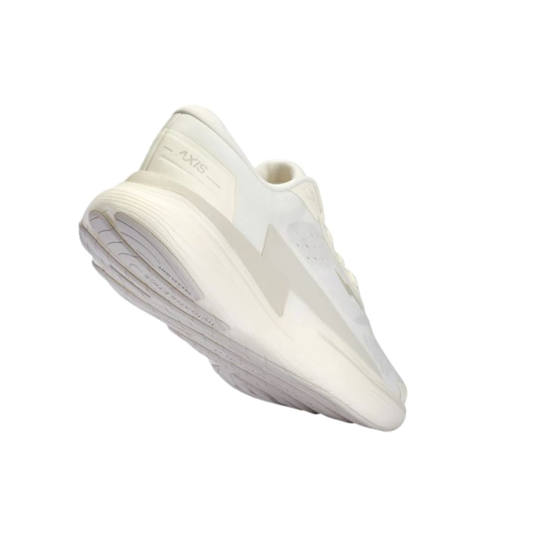 Hylo Axis running shoe in Sand/Oat, three-quarter rear view