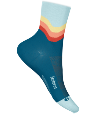 Elite Light Cushion Mini Crew Socks-Socks & Underwear-Feetures-Blue Swell-Mountain Sports
