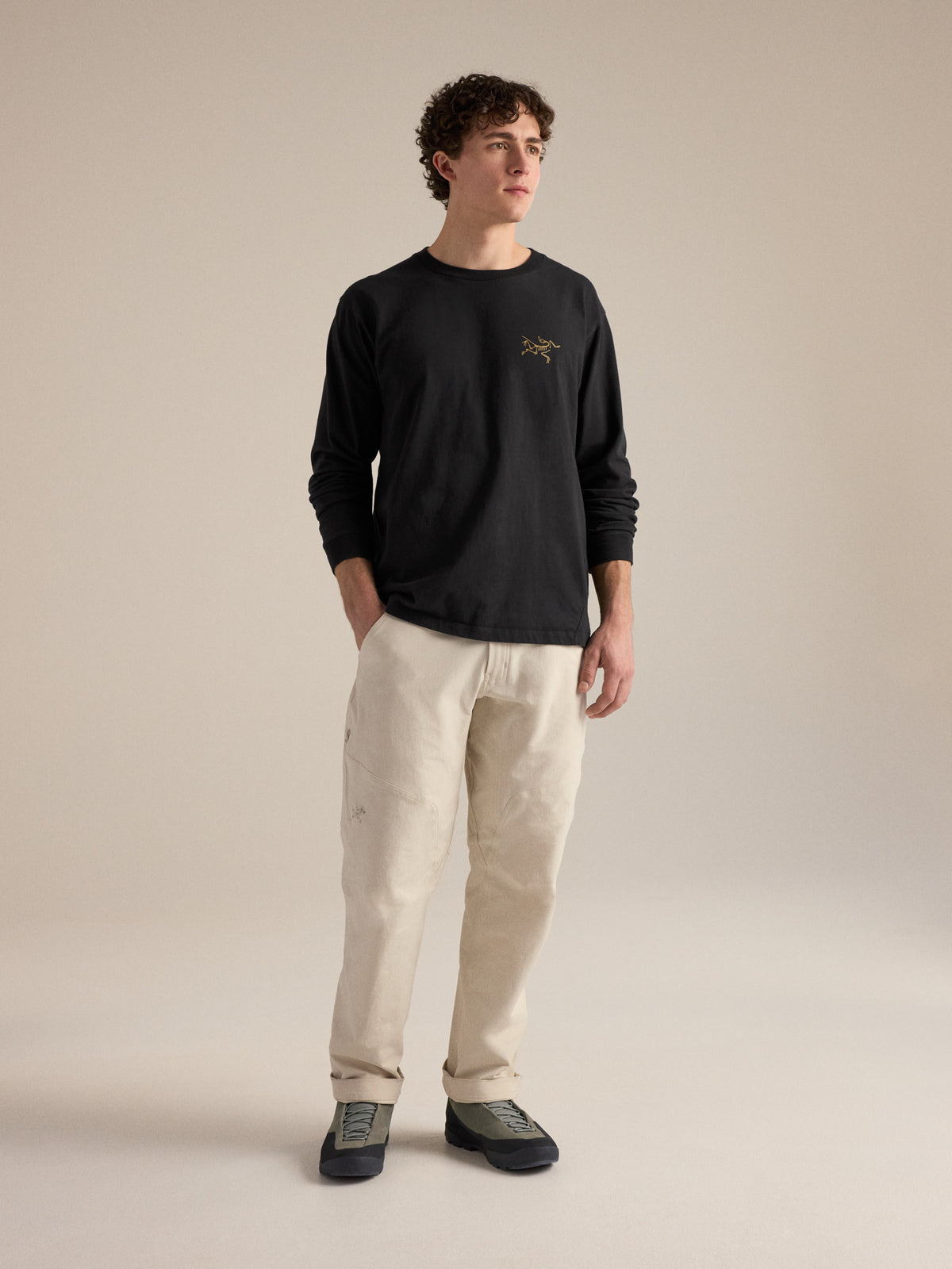Mens Kragg Cotton Long Sleeve Shirt-Long Sleeve Shirts-Arc'teryx-24K Black-Mountain Sports