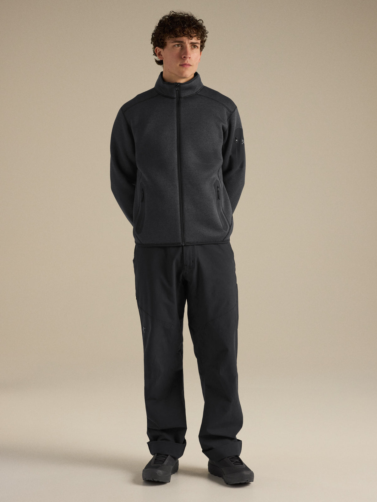 Mens Covert Cardigan-Sweatshirts & Hoodies-Arc'teryx-Black Heather-Mountain Sports