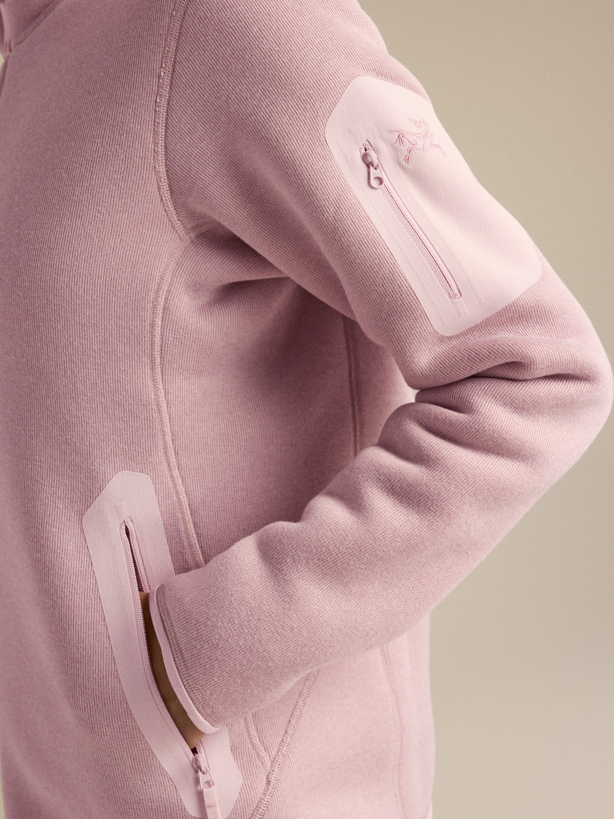 Womens Covert Cardigan-Sweatshirts & Hoodies-Arc'teryx-Alpine Rose Heather-Mountain Sports