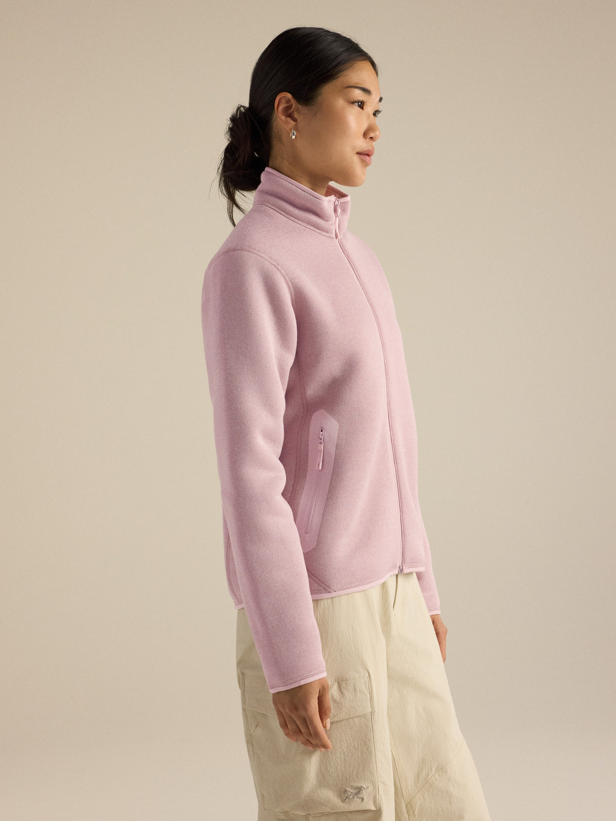 Womens Covert Cardigan-Sweatshirts & Hoodies-Arc'teryx-Alpine Rose Heather-Mountain Sports
