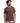 Man wearing a brown t-shirt with a logo on a light gray background