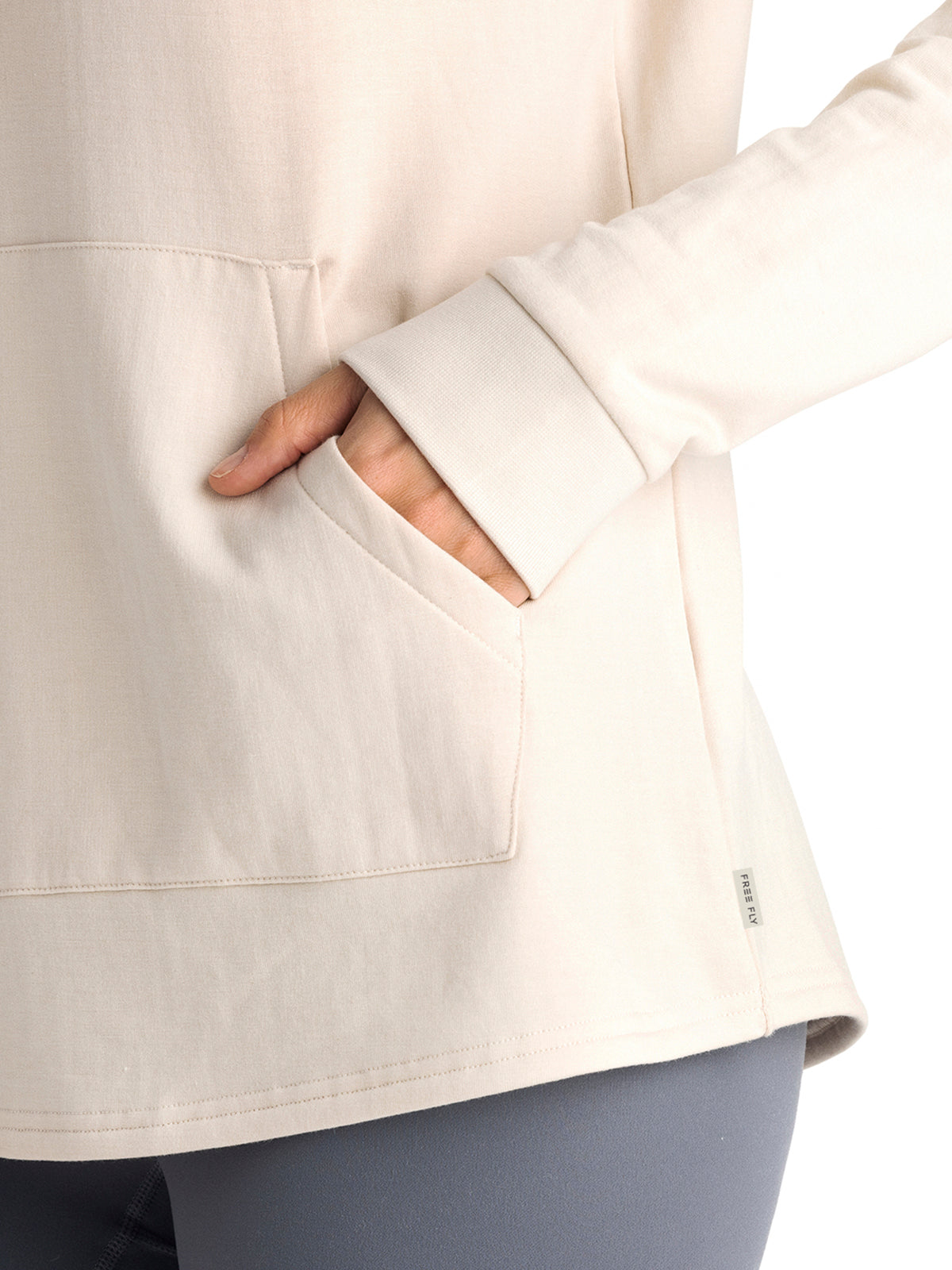 Womens Bamboo Lightweight Fleece Hoodie-Pullovers-Free Fly-Heather Black-Mountain Sports