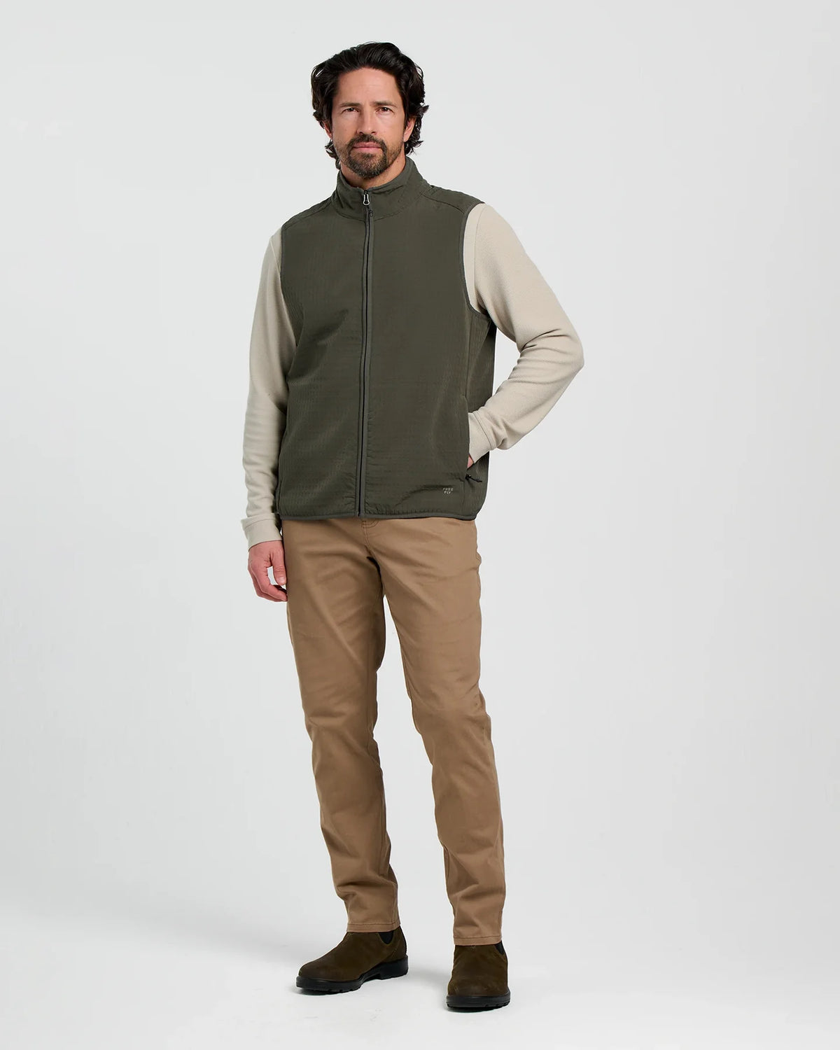 Mens Gridback Fleece Vest-Vests-Free Fly-Dark Forest-Mountain Sports