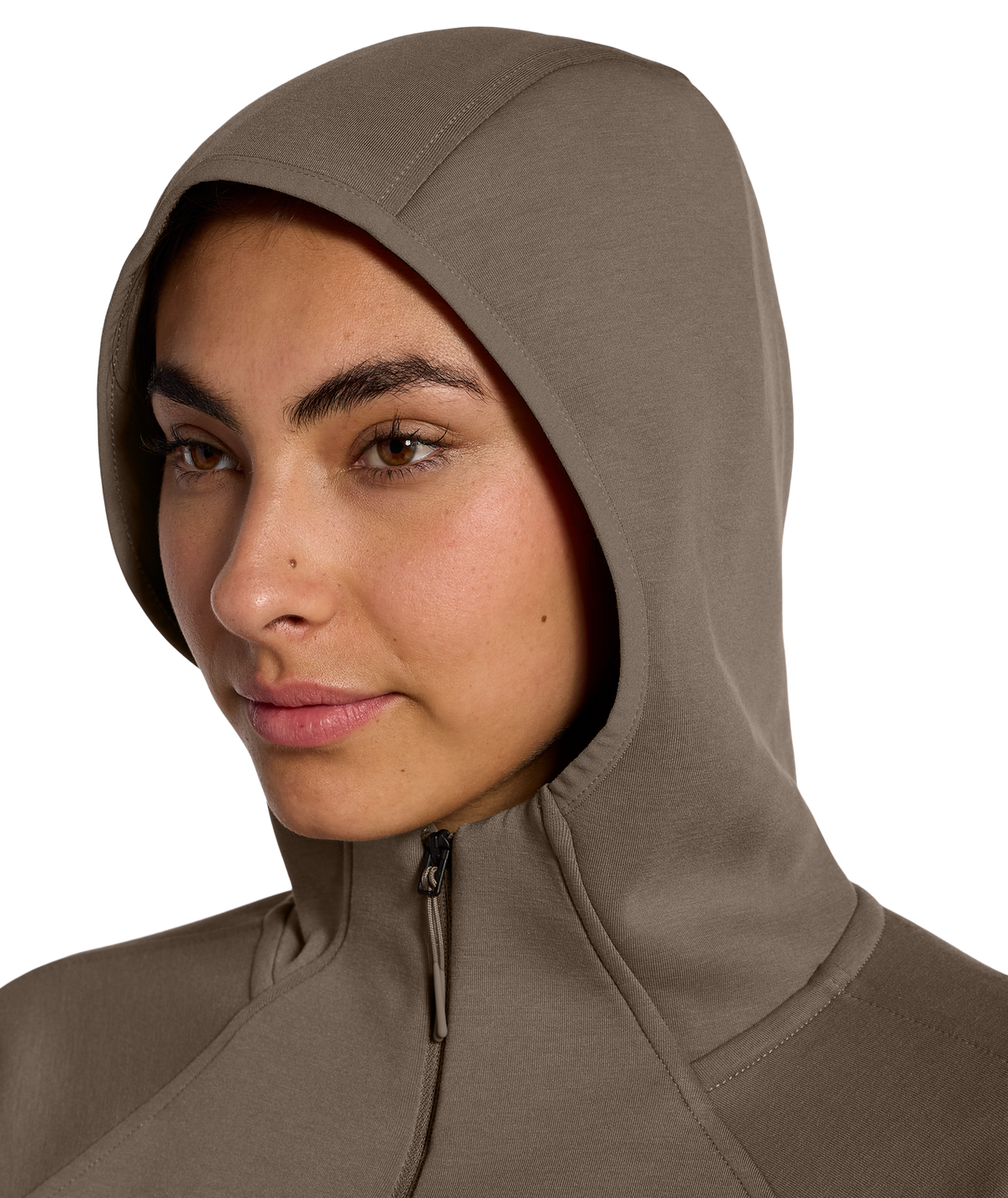 Womens Jaida 1/4 Zip Hoodie-1/4 & 1/2 Zips-The North Face-Garnet-Mountain Sports