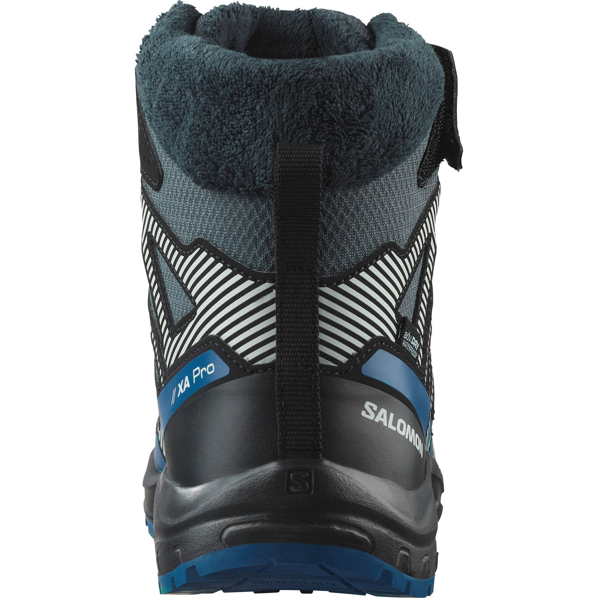 Kids XA Pro v8 Winter Waterproof Boot-Hiking Boots-Salomon-Turbulence / Black / Dark Blue-Mountain Sports