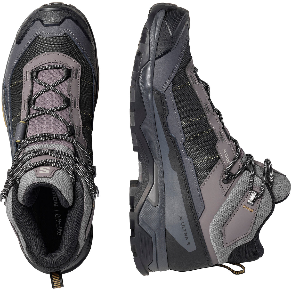 Mens X Ultra 5 Mid GTX Boot-Hiking Boots-Salomon-Dark Gull Gray / Asphalt-Mountain Sports