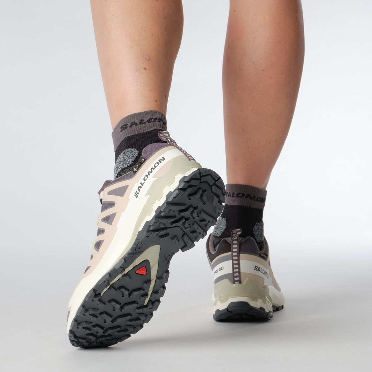 Womens XA Pro 3D GTX v9-Trail Running Shoes-Salomon-Nine Iron / Oxford Tan-Mountain Sports