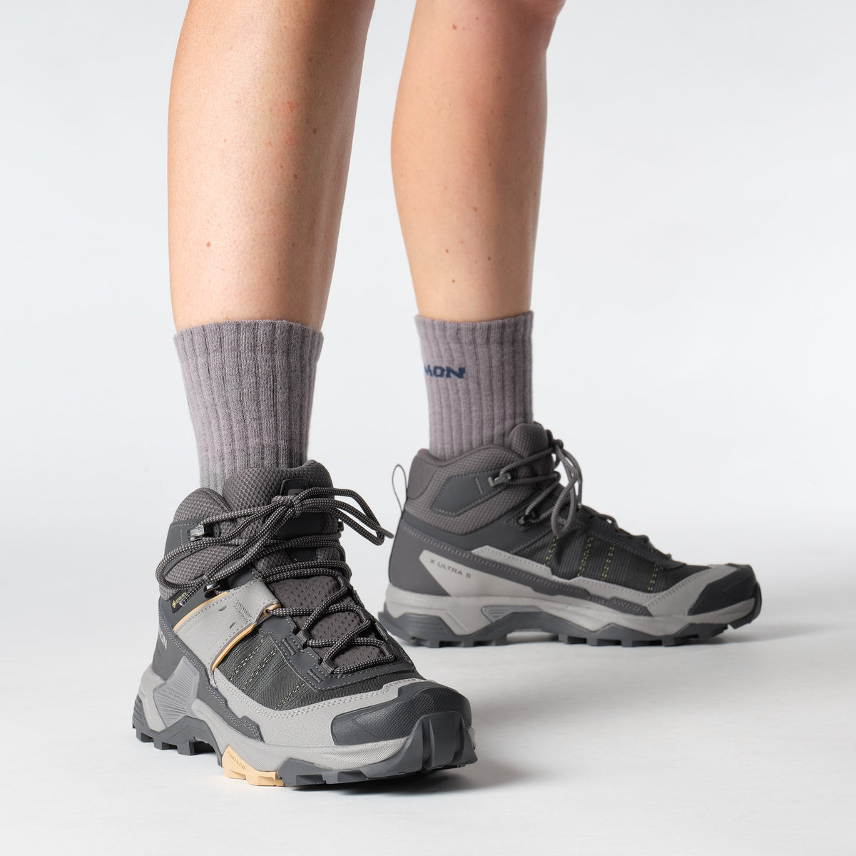 Womens X Ultra 5 Mid GTX Boot-Hiking Boots-Salomon-Nine Iron / Gull / Soft Clay-Mountain Sports