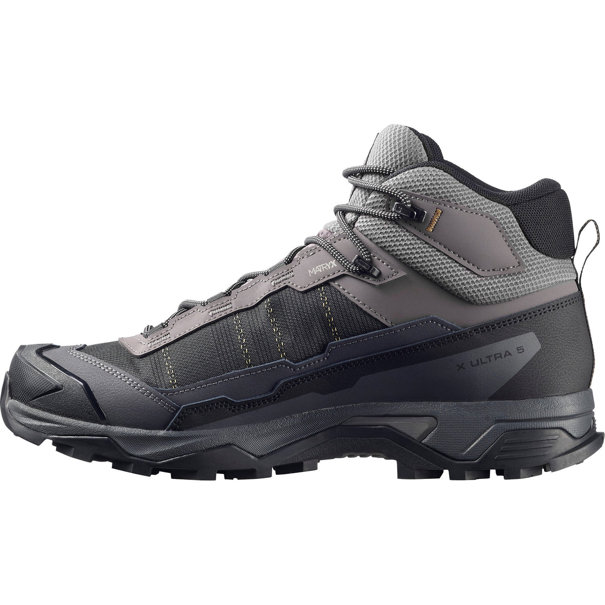Mens X Ultra 5 Mid GTX Boot-Hiking Boots-Salomon-Dark Gull Gray / Asphalt-Mountain Sports