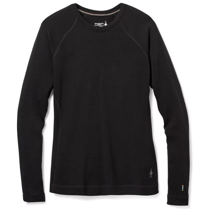 Womens Classic Thermal Merino Base Layer Crew-Base Layers-Smartwool-Black-Mountain Sports