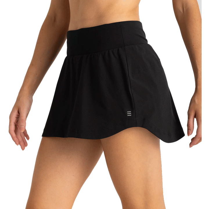 Womens Bamboo Lined Active Breeze Skort 13"-Skorts-Free Fly-Black-Mountain Sports