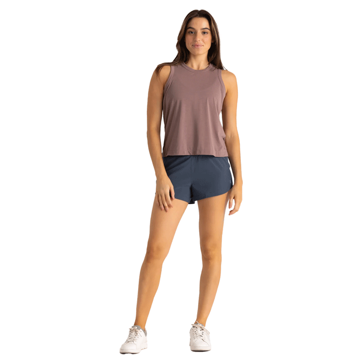 Womens Bamboo Lined Active Breeze 3" Short-Shorts-Free Fly-Blue Dusk II-Mountain Sports