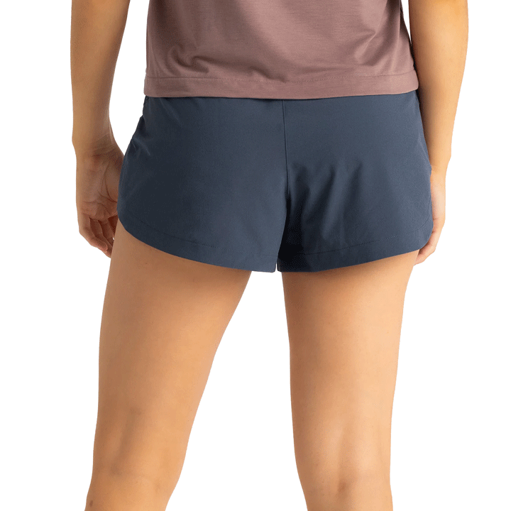 Womens Bamboo Lined Active Breeze 3" Short-Shorts-Free Fly-Blue Dusk II-Mountain Sports