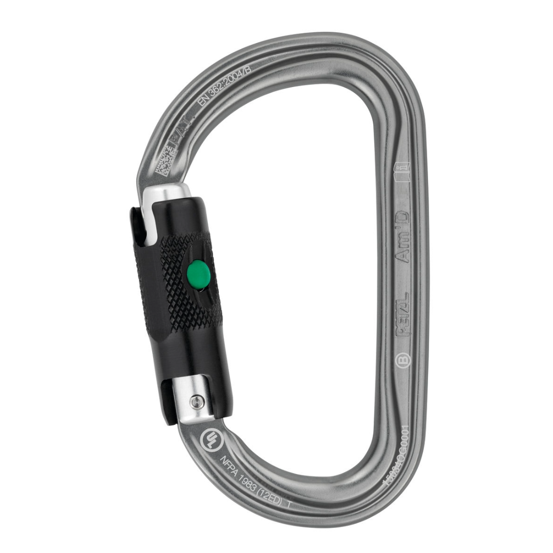 AM'D D-shaped Locking Carabiner-Carabiners-Petzl-Ball-Lock-Mountain Sports