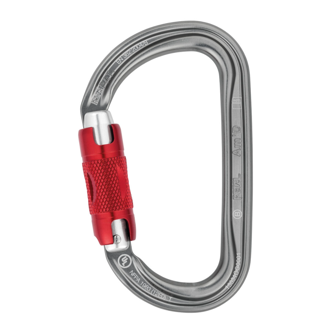 AM'D D-shaped Locking Carabiner-Carabiners-Petzl-Twist-Lock-Mountain Sports