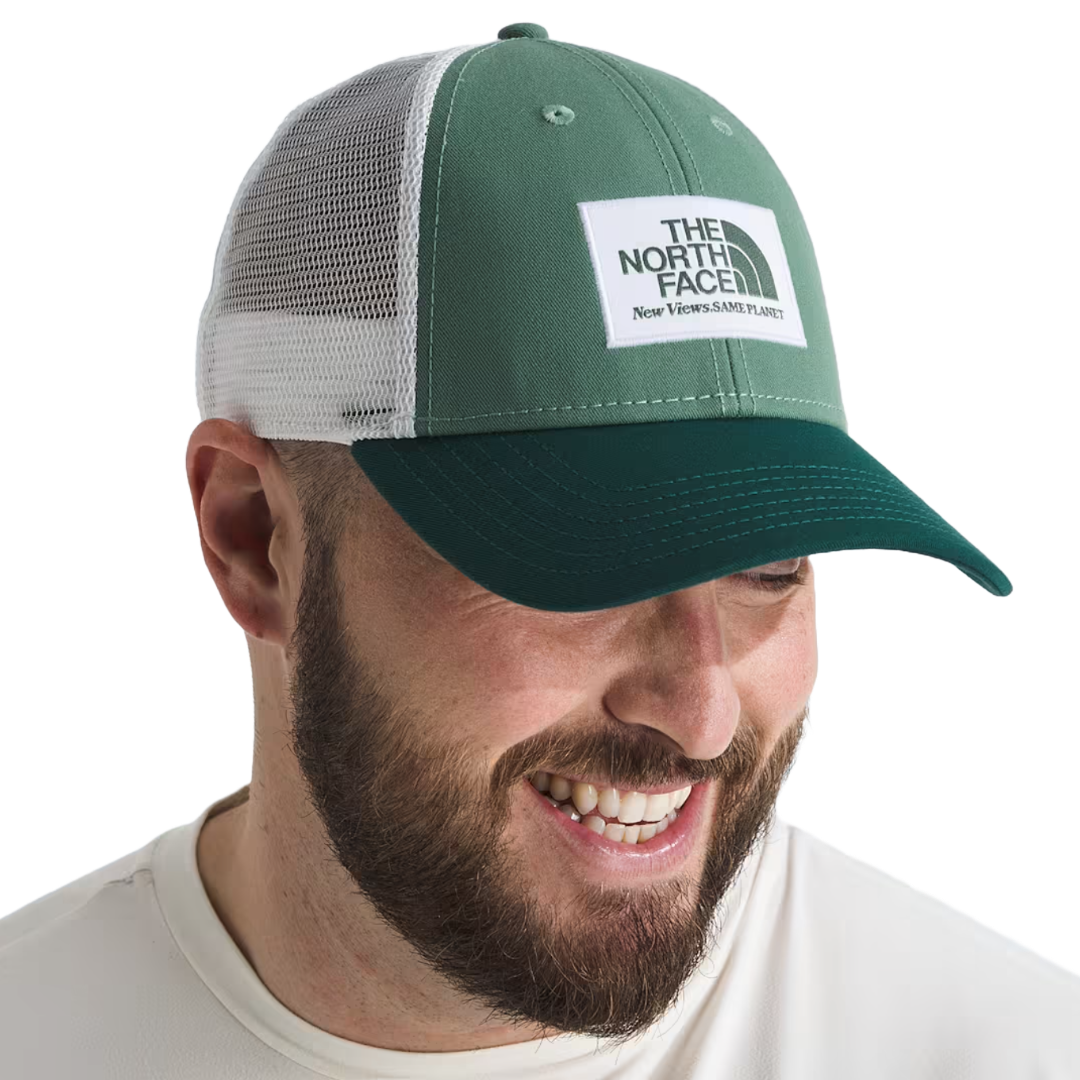 Unisex Graphic Mudder Trucker-Hats-The North Face-Duck Green/Deep Nori/New Views Same Planet-Mountain Sports