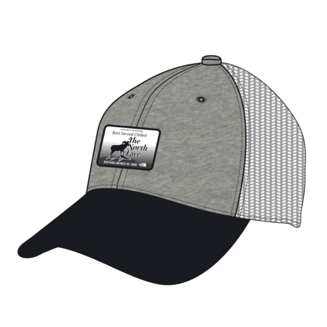 Unisex Graphic Mudder Trucker-Hats-The North Face-TNF MD Grey Heather/Brew Patch-Mountain Sports