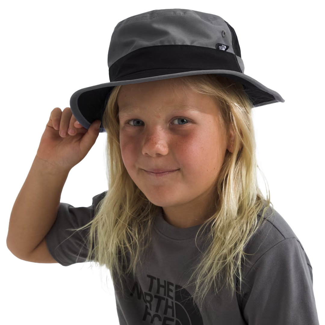 Kids Class V Brimmer Hat-Hats-The North Face-Smoked Pearl/TNF Topo Phantom Print/TNF Black-Mountain Sports