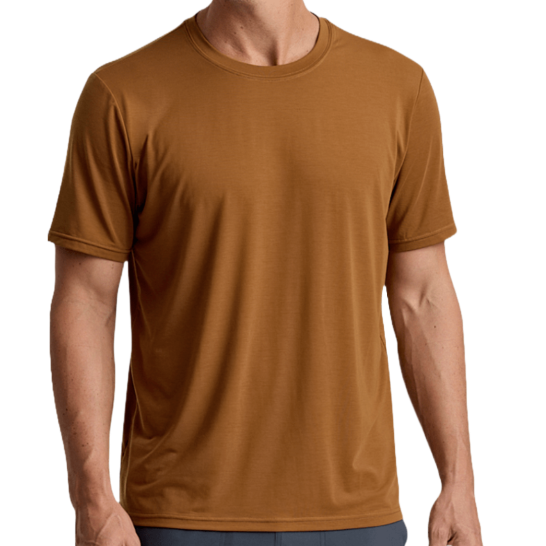 Men's Elevate Lightweight Tee-Short Sleeve Shirts-Free Fly-Russet-Mountain Sports
