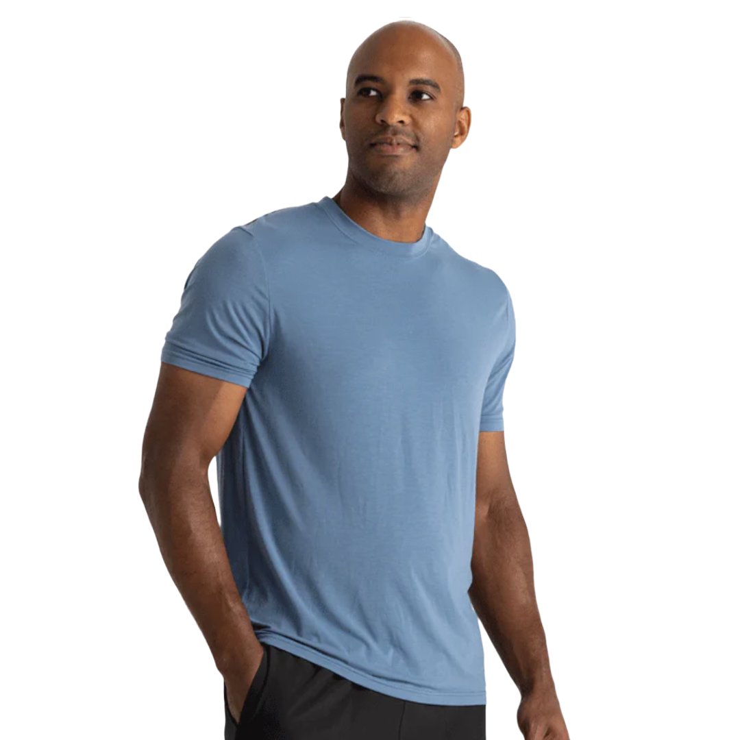 Men's Elevate Lightweight Tee-Short Sleeve Shirts-Free Fly-Bluestone-Mountain Sports