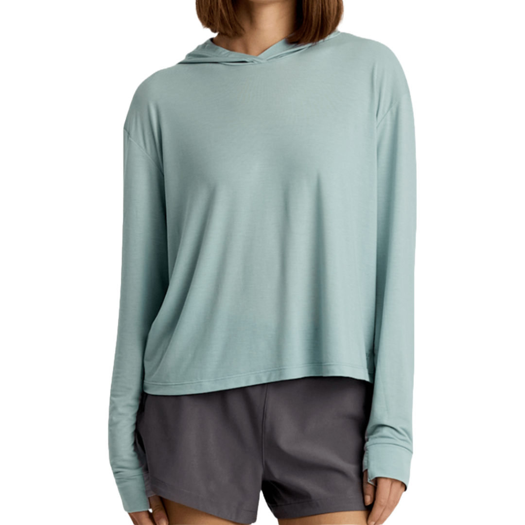 Womens Elevate Lightweight Hoodie-Sweatshirts & Hoodies-Free Fly-Ocean Mist-Mountain Sports