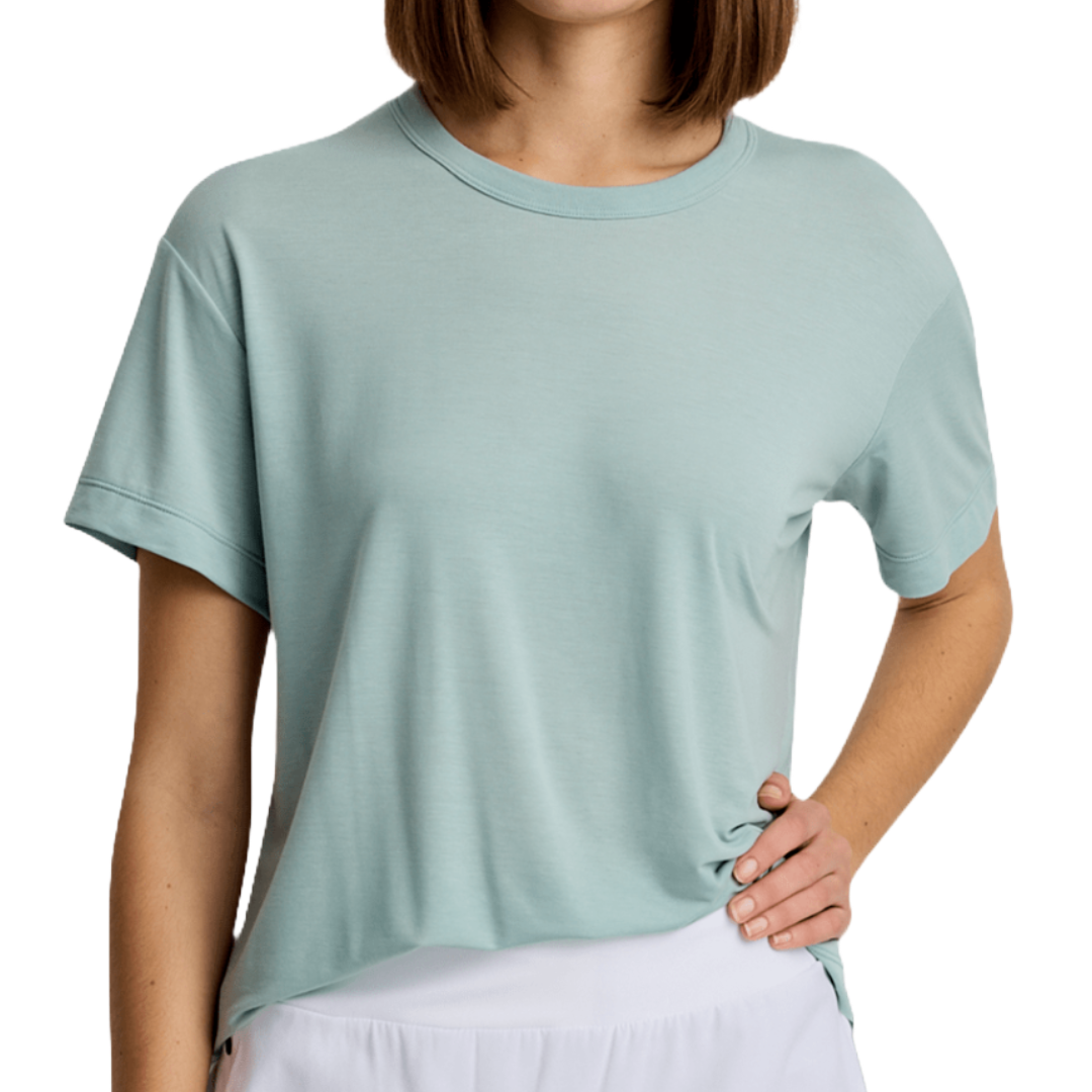 Womens Elevate Lightweight Tee-Short Sleeve Shirts-Free Fly-Ocean Mist-Mountain Sports