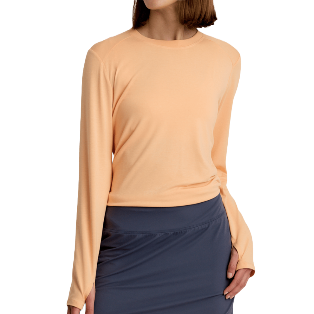 Womens Bamboo Shade Long Sleeve II-Long Sleeve Shirts-Free Fly-Tropic Orange-Mountain Sports