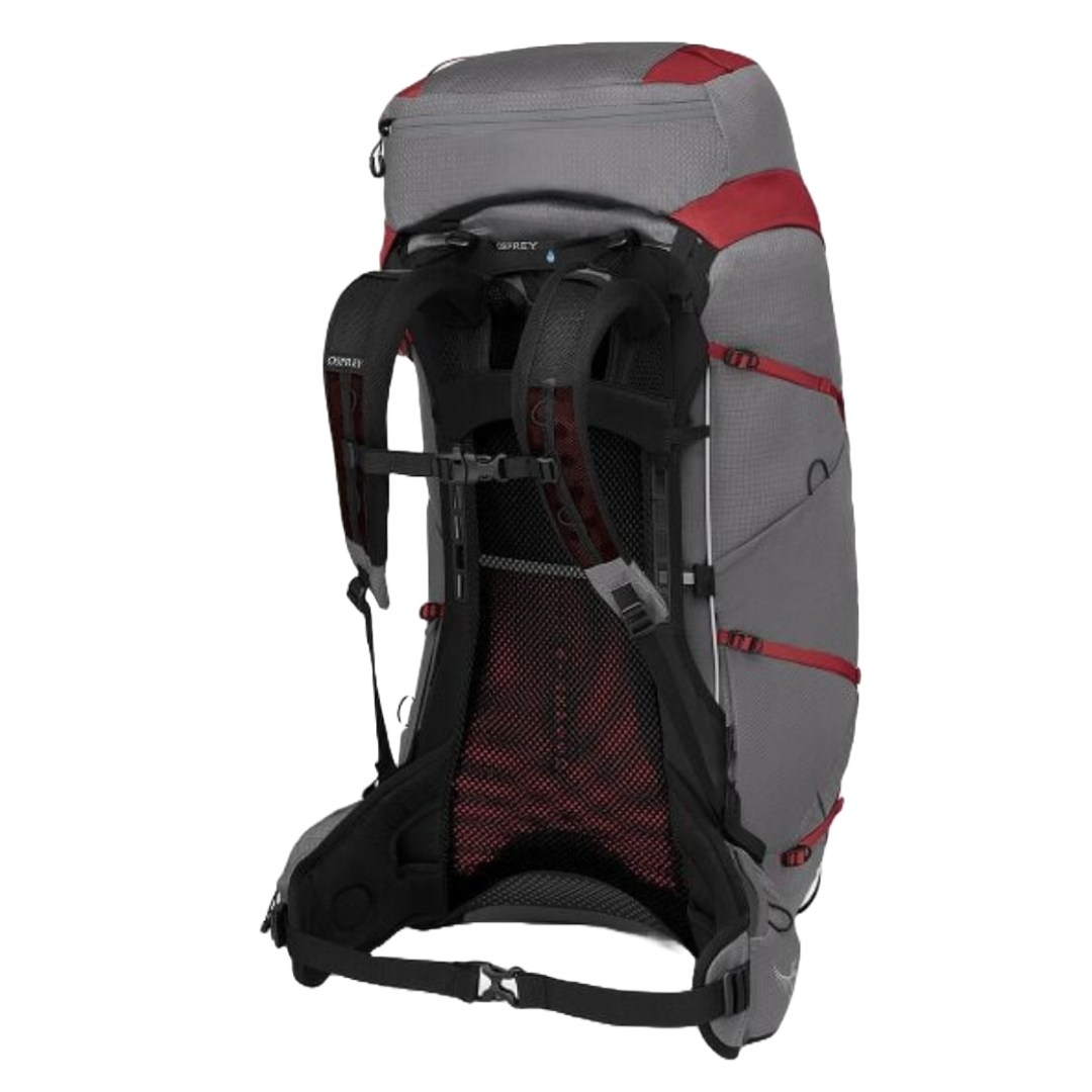 Womens EJA PRO 55 Backpack-Backpacks-Osprey-Dale Grey/Poinsettia Red-Mountain Sports