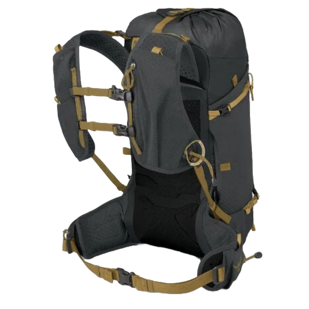 Mens Talon™ Velocity 20 Hiking Backpack-Backpacks-Osprey-Dark Charcoal/Tumbleweed Yellow-Mountain Sports