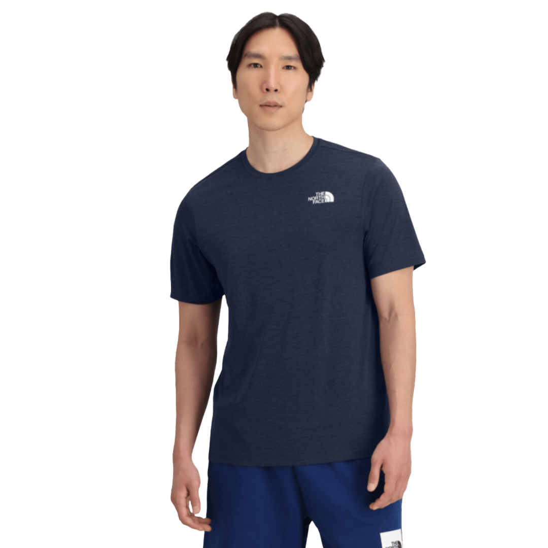 Mens 24/7 Short Sleeve Shirt-Short Sleeve Shirts-The North Face-Summit Navy Dark Heather-Mountain Sports