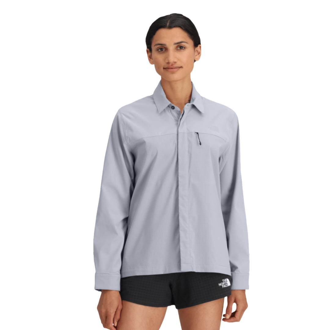Womens L/S Lightrange Shirt-Long Sleeve Shirts-The North Face-Mystic Haze-Mountain Sports