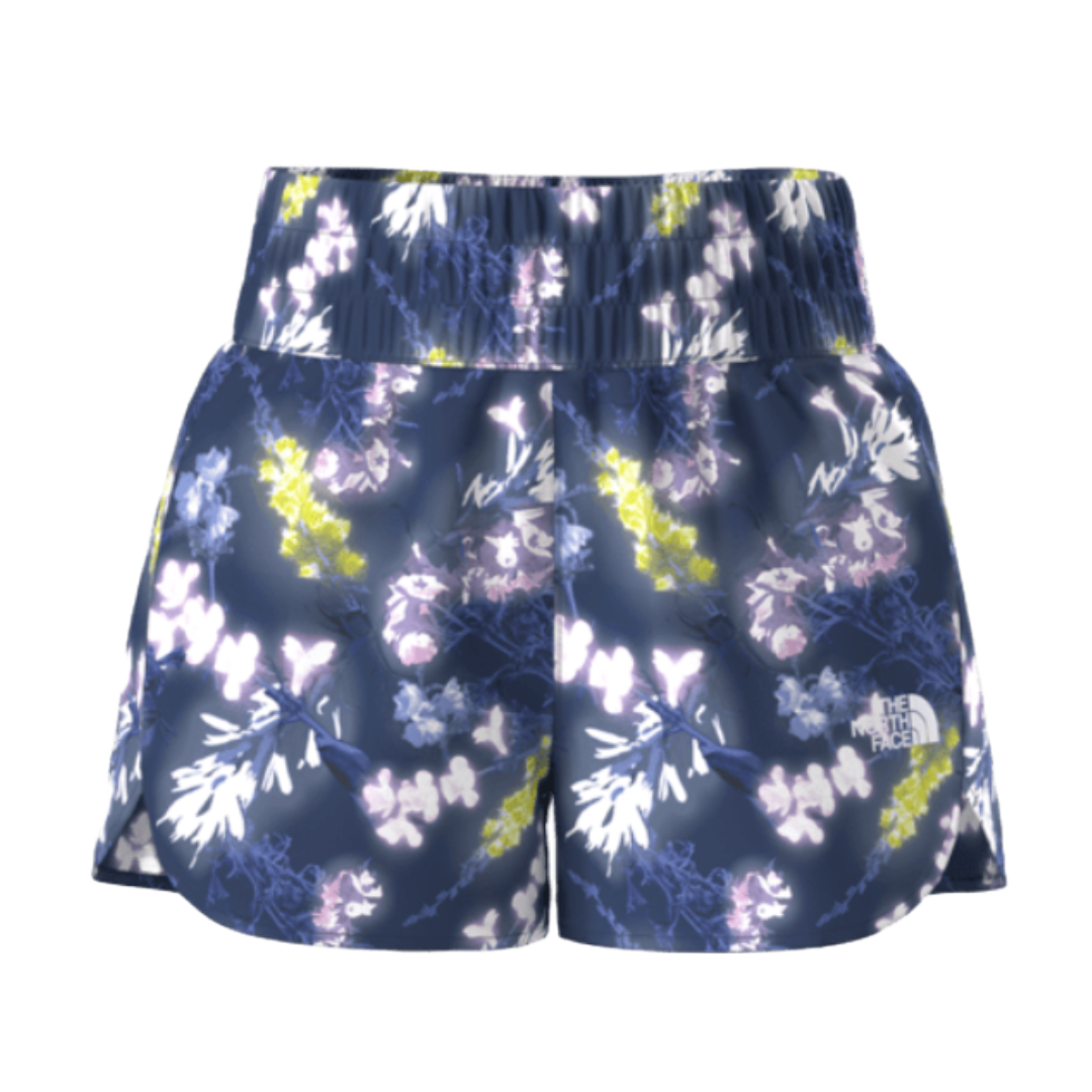 Girls Never Stop Movn Short-Shorts-The North Face-Estate Blue Florescent Floral Print-Mountain Sports