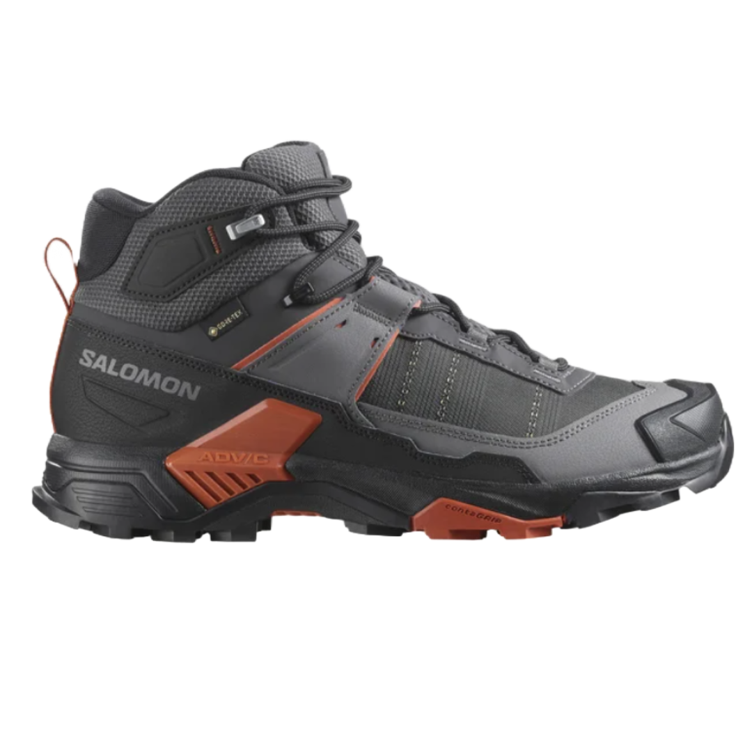 Mens X Ultra 5 Mid GTX Boot-Hiking Boots-Salomon-Asphalt / Castlerock / Burnt Ochre-Mountain Sports
