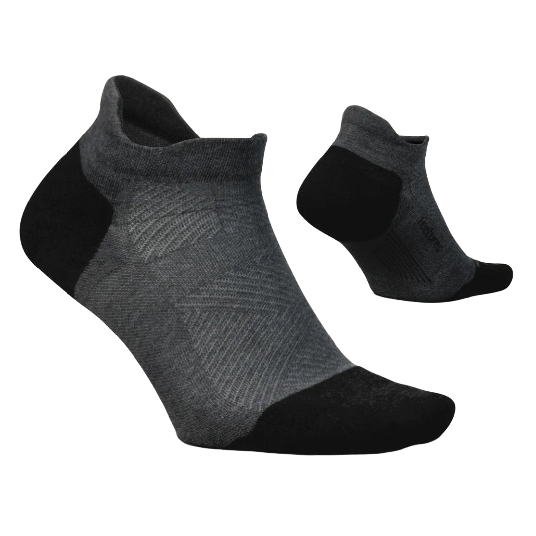 Elite Max Cushion No Show Tab Socks-Socks & Underwear-Feetures-Gray-Mountain Sports