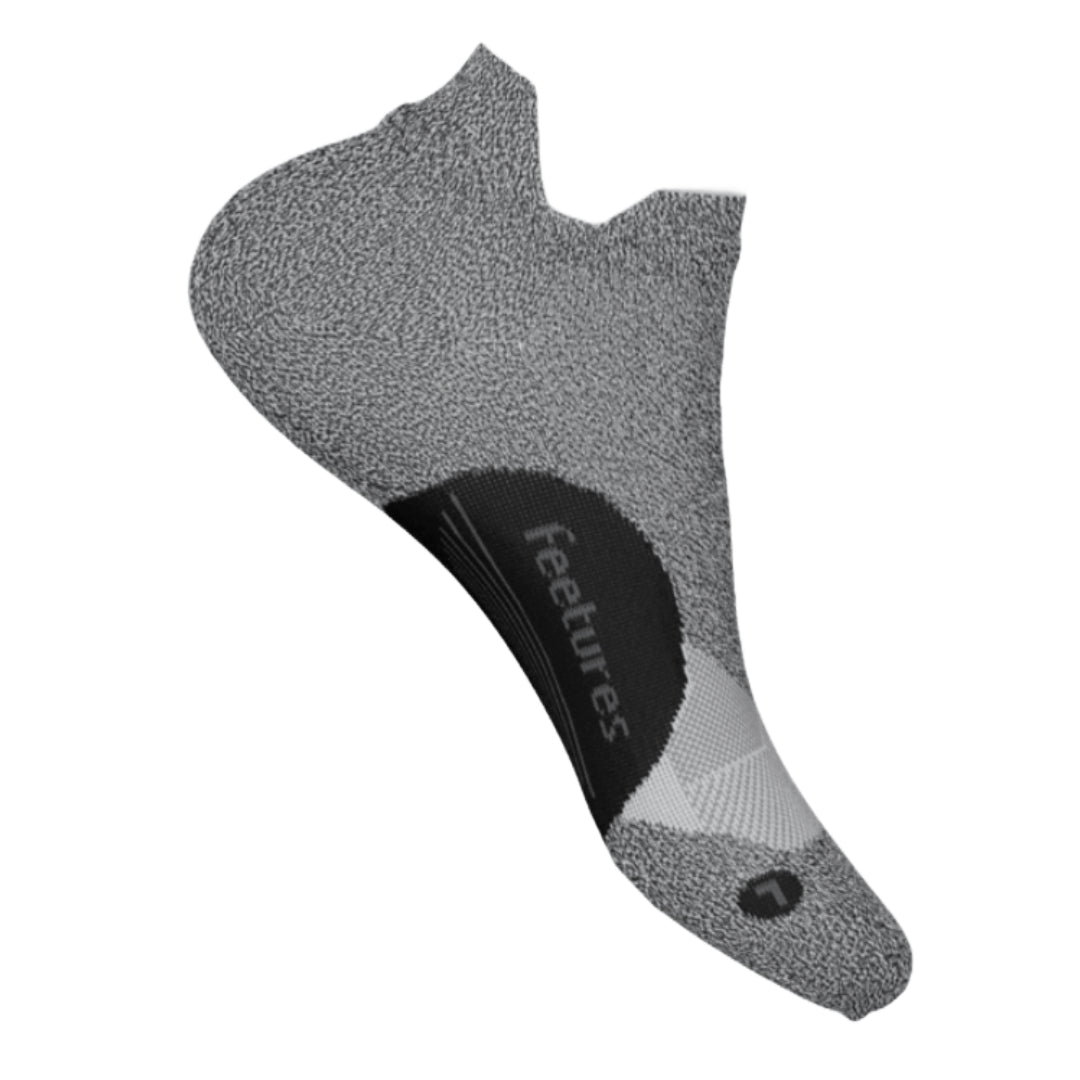 Elite Light Cushion No Show Tab Socks-Socks & Underwear-Feetures-Gray-Mountain Sports