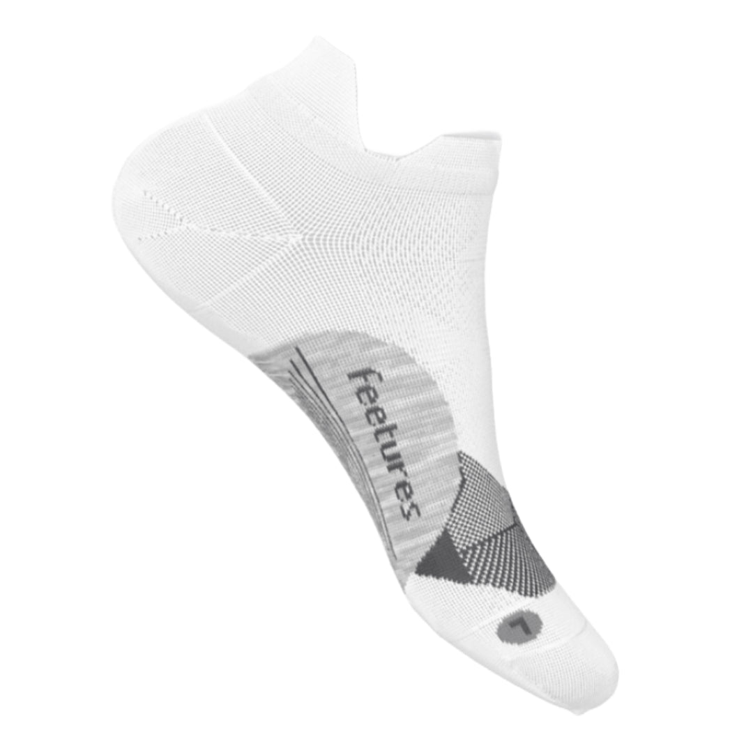 Elite Light Cushion No Show Tab Socks-Socks & Underwear-Feetures-White-Mountain Sports